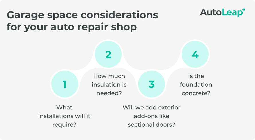 Garage space considerations for your auto repair shop