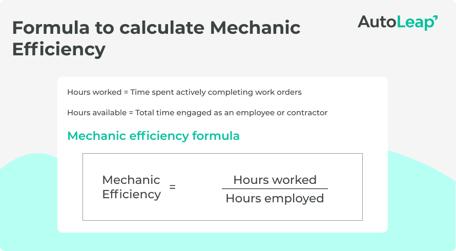 Formula to calculate mechanic efficiency.