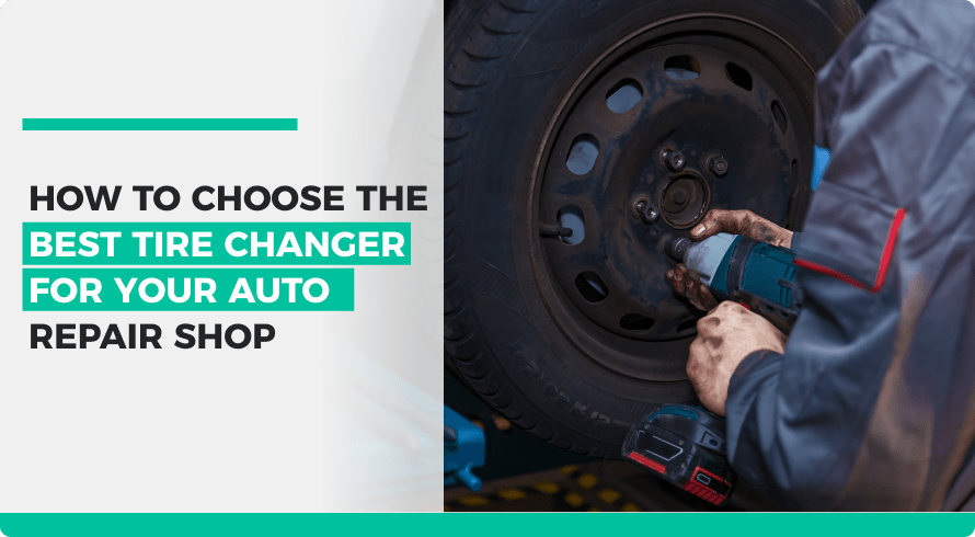 Mechanic working on a car's tire