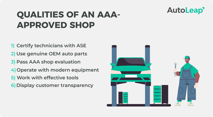 Qualities of an AAA-approved shop