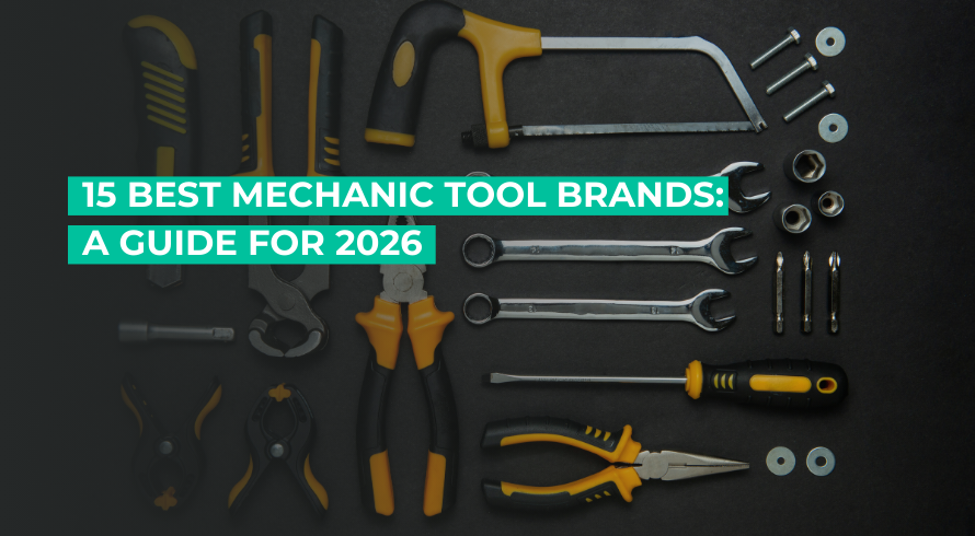 Different mechanic tools on a workstation or bay