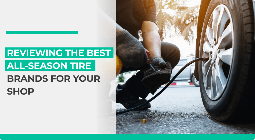 Mechanic working on a car's tires