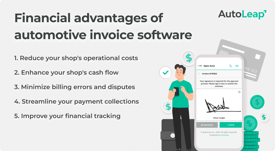 Financial benefits of auto repair invoice software