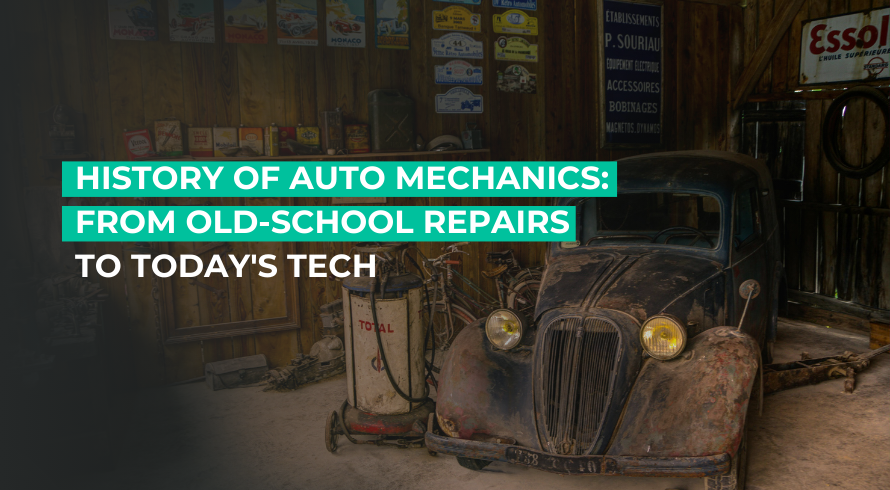 Old car sitting in a garage