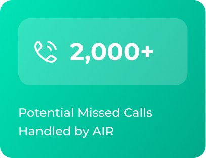 AIR after-hours call log showing recoverable revenue opportunities